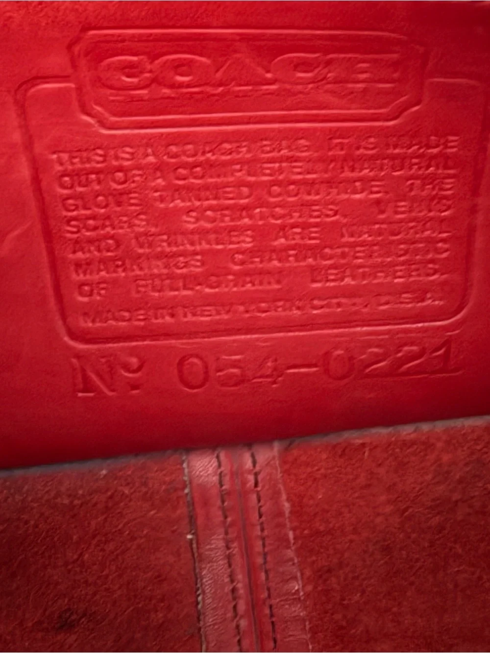 Vintage Coach 9655 Small Zippered Pouch Red NYC USA Crossbody Bag